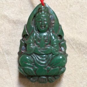 KWAN YIN Jade Goddess of Mercy/Compassion Necklace